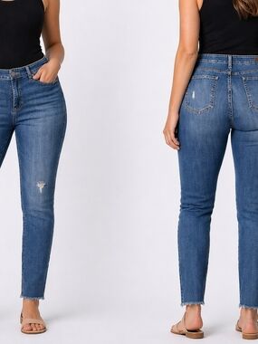 Kut From The Kloth Women Plus 16W Reese High Rise Ankle Straight Leg Reborn Wash